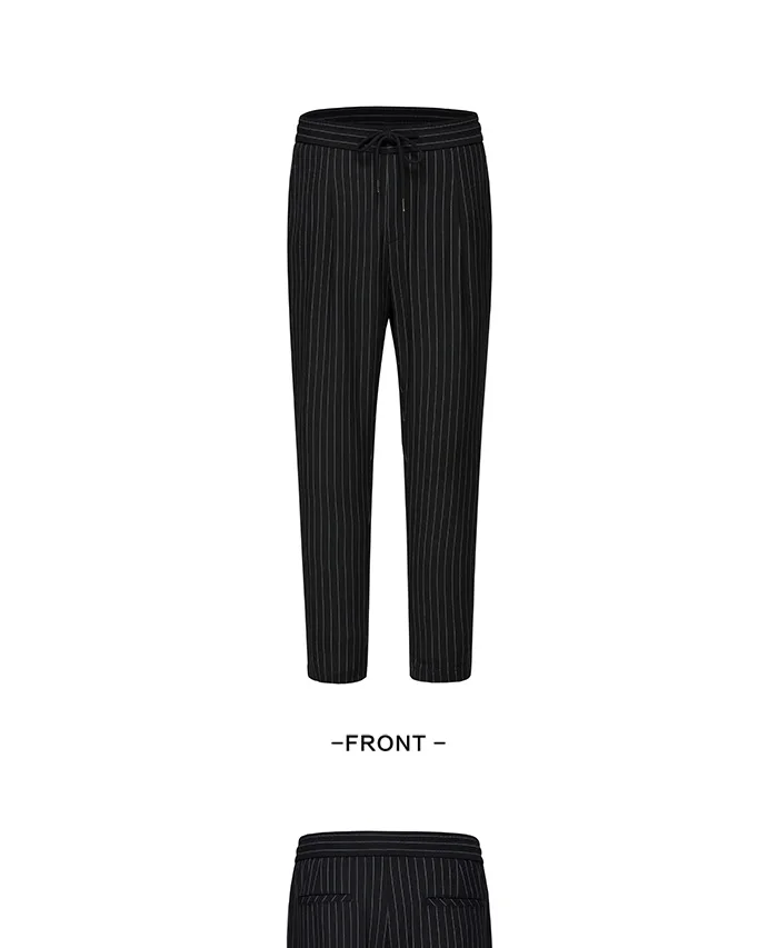 SEMIR мужские модные полосатые брюки длиной до щиколотки, мужские облегающие брюки из мягкого хлопка с эластичным поясом на шнурке, весна