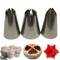 3 pcs set stainless steel flower icing piping nozzles tips pastry nozzles fondant cake cream cupcake decorating baking tools