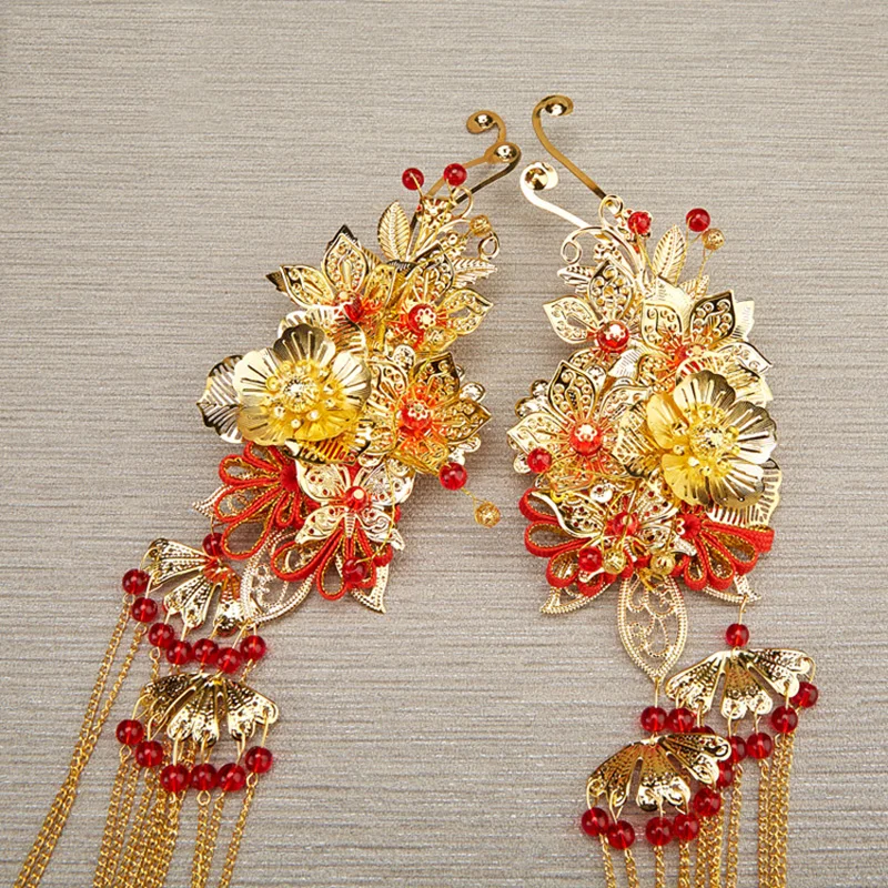 HIMSTORY винтажные китайские традиционные свадебные украшения для волос аксессуары