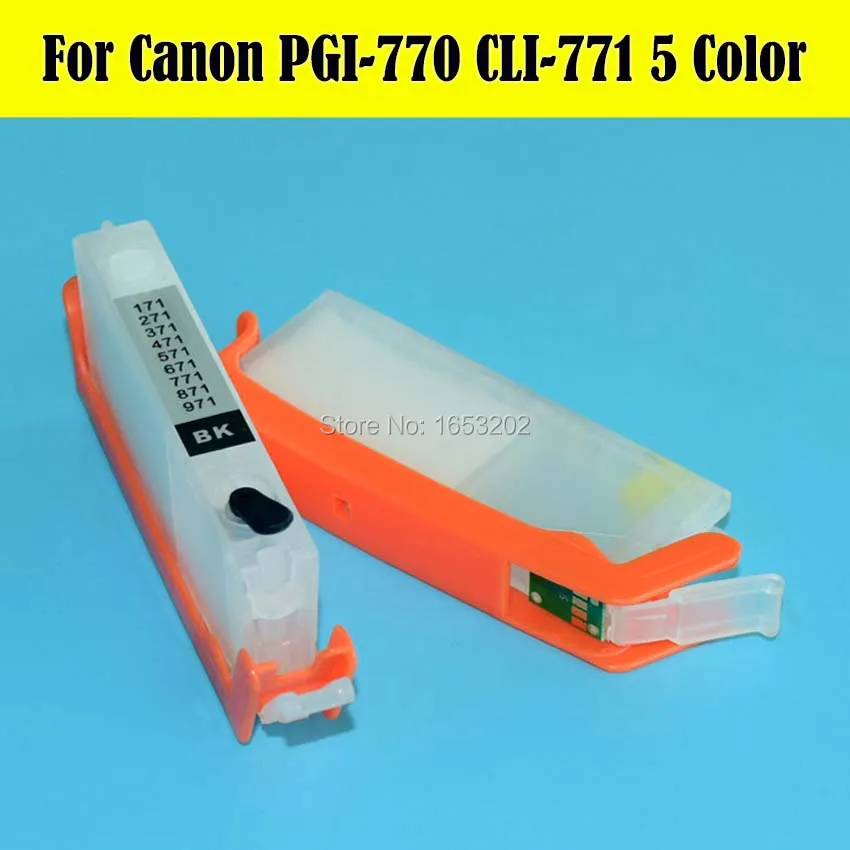 5 цветов/комплект для Canon PGI-770 CLI-771 чернильный картридж PIXMA MG5770 MG6870 принтер с