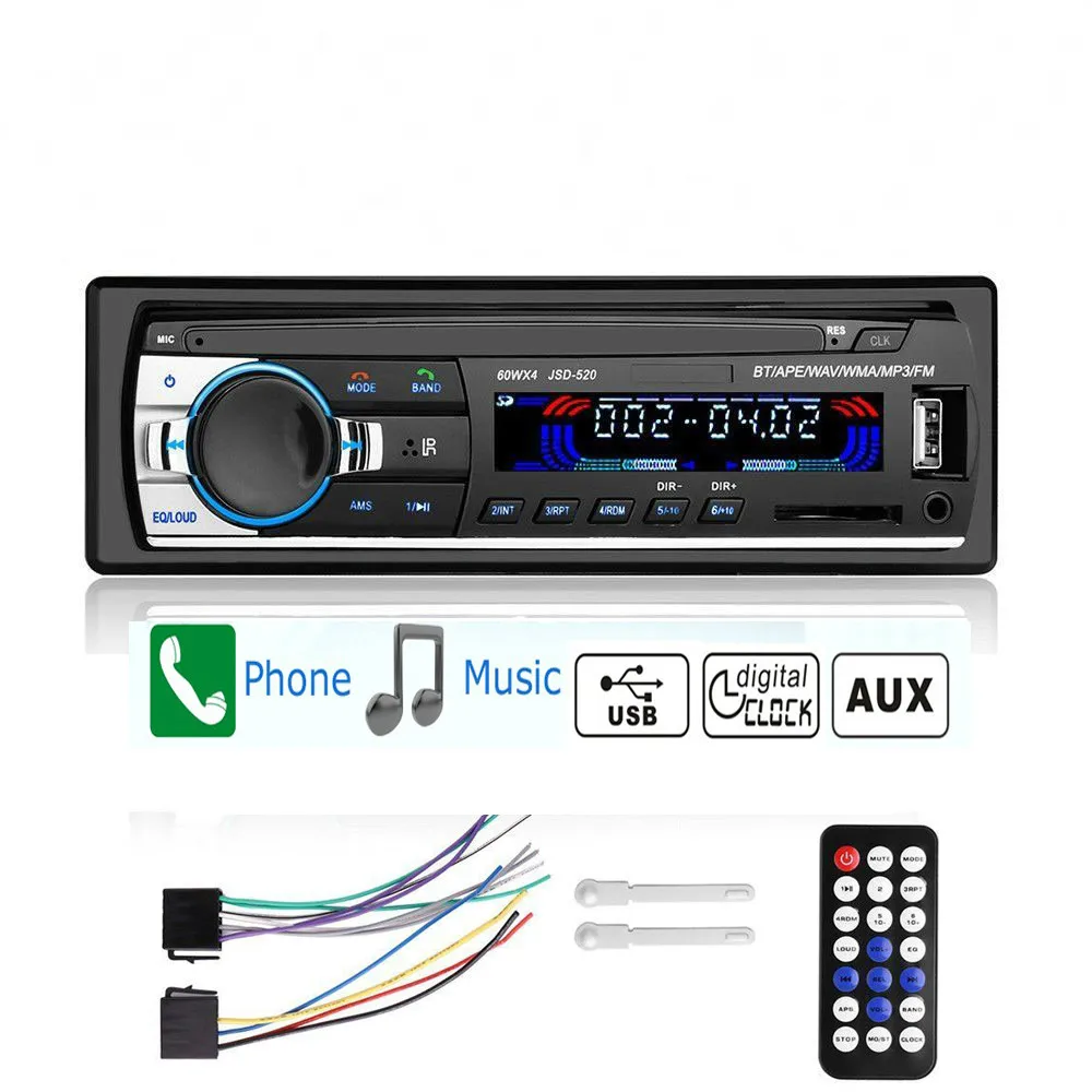 Автомобильное радио Bluetooth FM стерео USB SD AUX аудио плеер Авто Электроника сабвуфер в