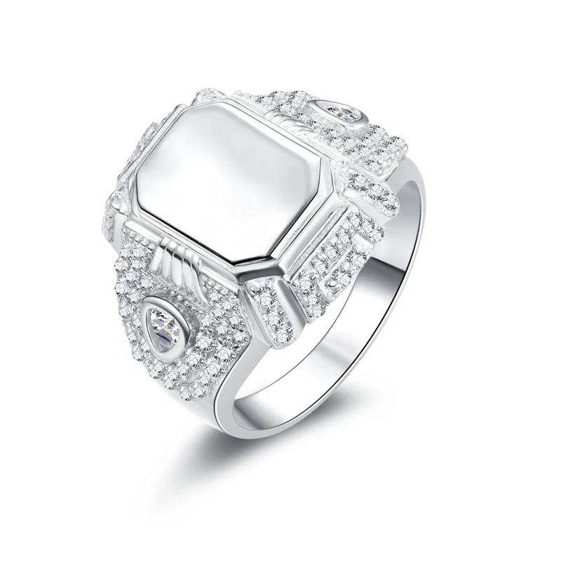 AINUOSHI модные мужские Оригинальные 925 пробы серебряные кольца с Sona Promise крутые вечерние ювелирные изделия красивый подарок на день рождения