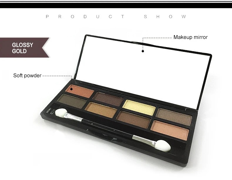 Glossy Gold BIOAQUA тени для век макияж Shimmer матовая моды Тени для век косметики кисти составляют Палитра теней для макияжа Обнаженная Тени - Цвет: Glossy Gold
