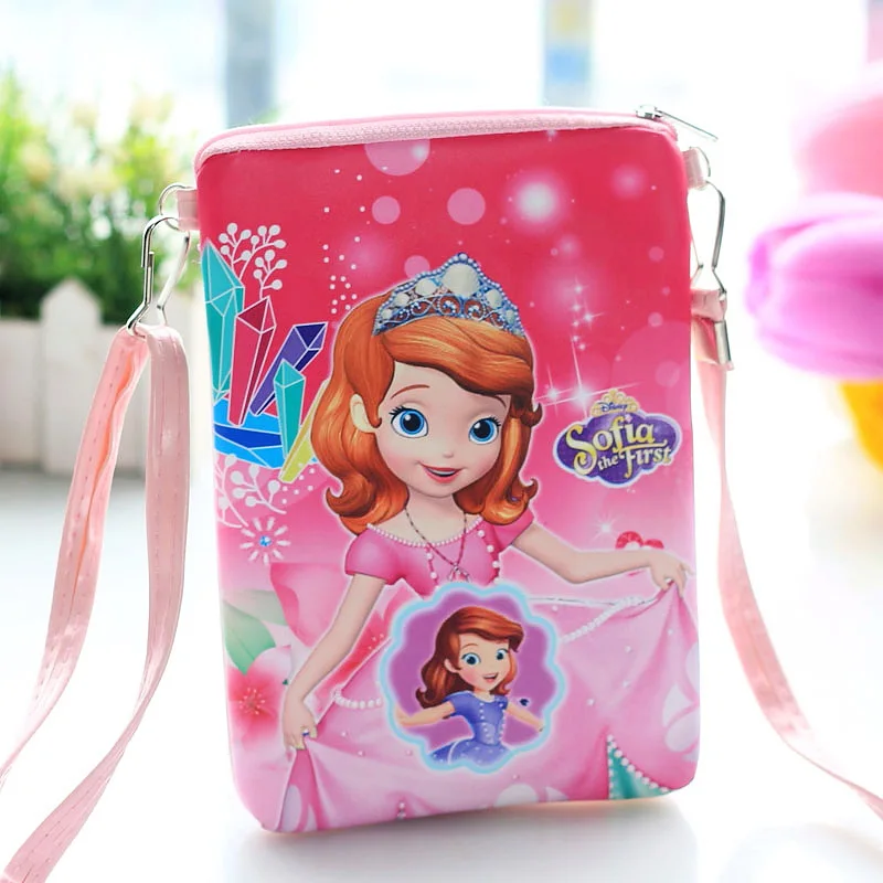 Disney Pu мультфильм рюкзак милый Эльза Анна девочка сумка для еды двойная сумка через плечо на молнии мобильный телефон сумка замороженная
