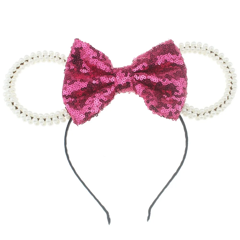 1 шт. блестящий бант жемчужные кошачьи ушки головная повязка для детей женские