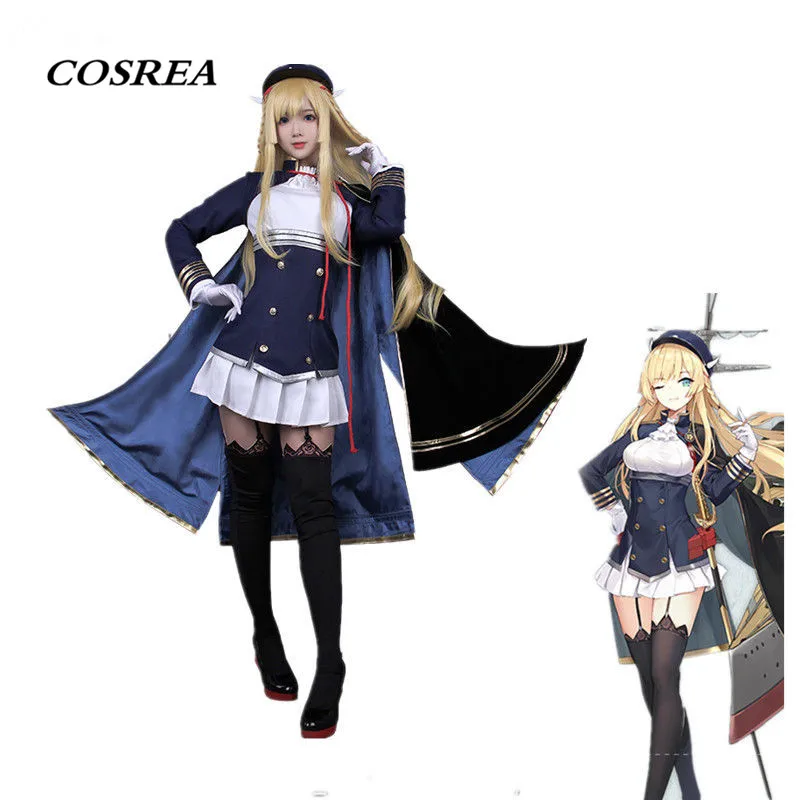 Игра Azur Lane Косплэй костюм Kongou футболка и шорты с юбкой плащ борется полным