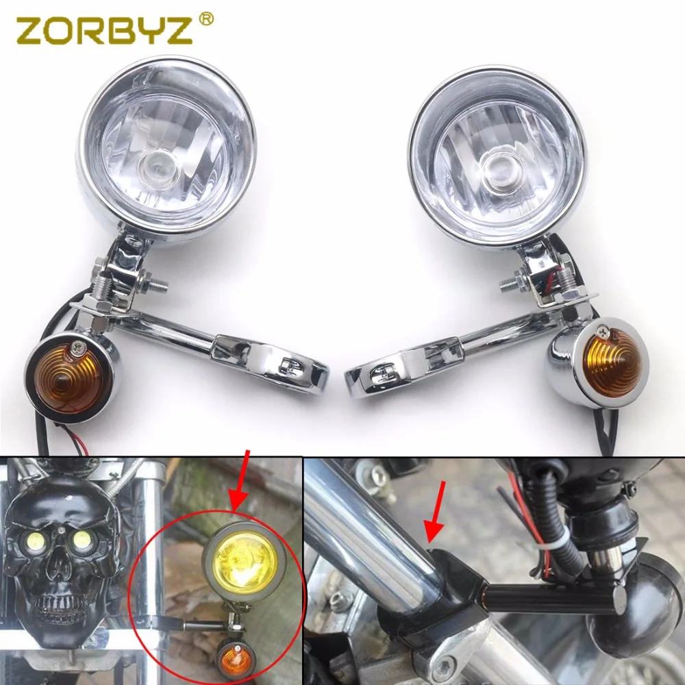 ZORBYZ 39 мм мотоциклетные хромированные Противотуманные фары с кронштейном
