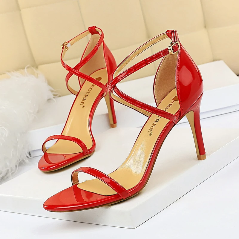 PDMOSY/летние женские босоножки на высоком каблуке пикантные открытые тонком с