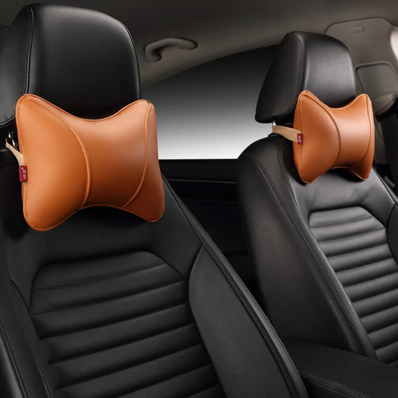 2018 1 пара подушка для шеи автомобиля Кожаная подголовника сиденья Kia подходит VW Bmw