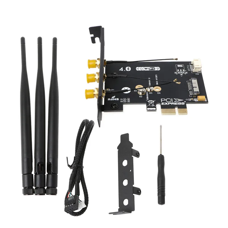Беспроводной адаптер Wi Fi + Bluetooth 4 0 для Mini PCI E 1 комплект компьютера ПК/Hackintosh