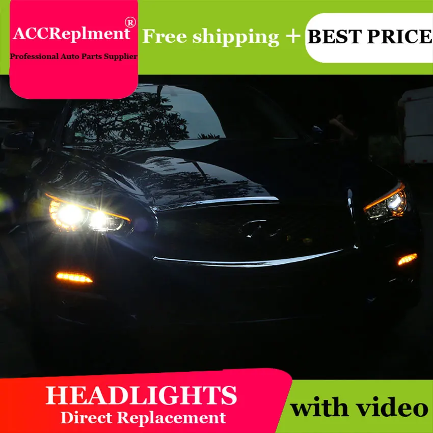 Автомобильный Стайлинг для Infiniti Q50 фары ангельские глазки- для Infiniti Q50 светодиодный свет бар Q5 bi xenon объектива светодиодный лампы