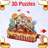 new year gift circus troup 3d puzzles model play park building diy dynamic assemble toys kids children family handmade fun game