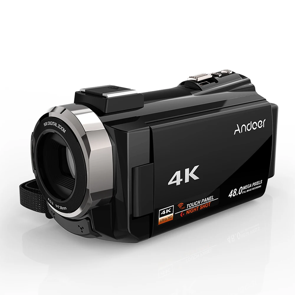 Andoer 4K 1080P 48MP WiFi Профессиональная цифровая видеокамера регистратор w/0.39X широкоугольный Макро Лен внешний микрофон