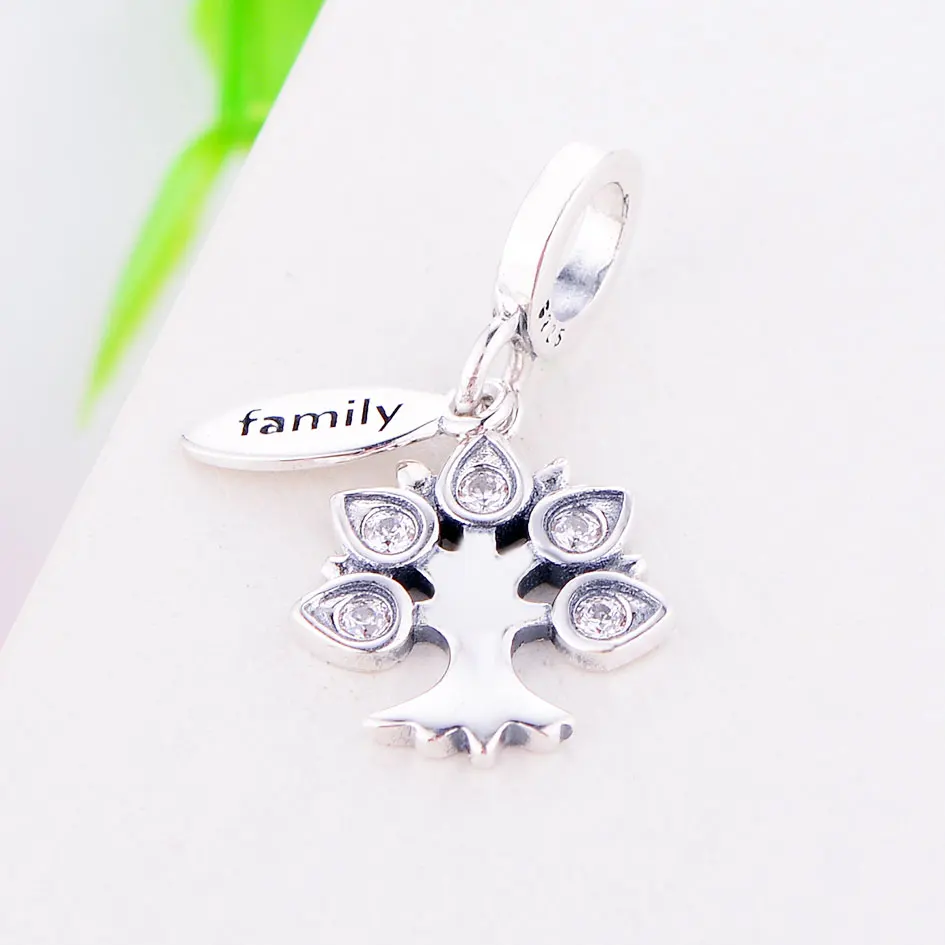 AliExpress горячая Распродажа Настоящее серебро 925 пробы семья Дерево жизни Fit Pandora браслет подвеска ожерелье подарок