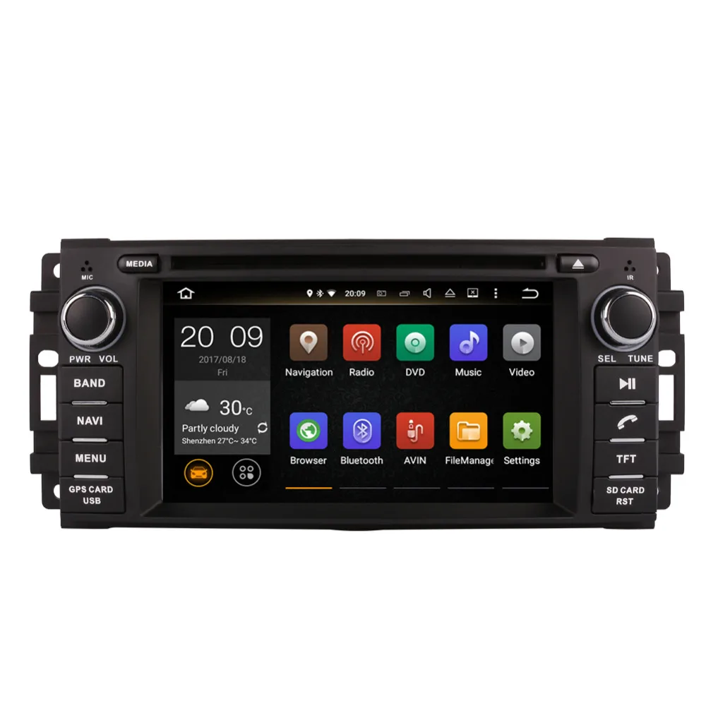 Автомобильный GPS навигатор Android 8 0 Восьмиядерный процессор 4 Гб ОЗУ для Jeep Wrangler