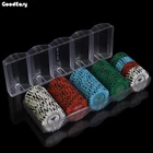 100 шт.компл. 13,5 гшт. фишки для покера наборы ухода за кожей, алмаз, покерные фишки 14 цветов глины Casino Chips в форме фишек Казино Техасский Холдем комплекты с акриловая коробка