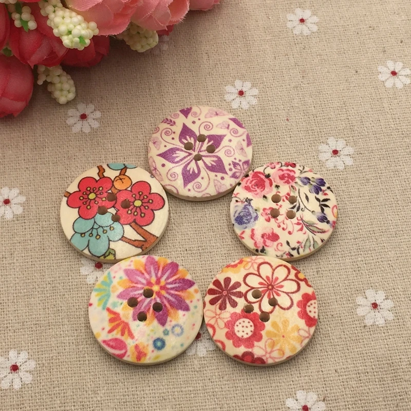 30 мм смешанные цвета печать кнопки пальто ветровка декоративная картина по