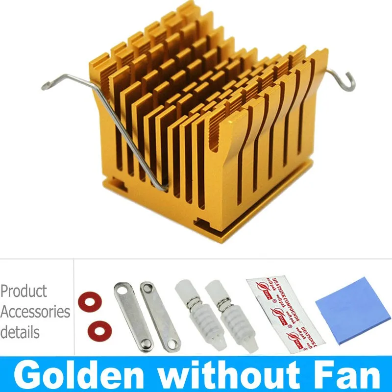 DIY Golden Heatsink DIY алюминиевый Северный Радиатор для материнской платы w/4 см вентилятор для компьютера ПК чехол Южной North Bridge Chipset охлаждения - Цвет лезвия: DIY Golden Heatsink
