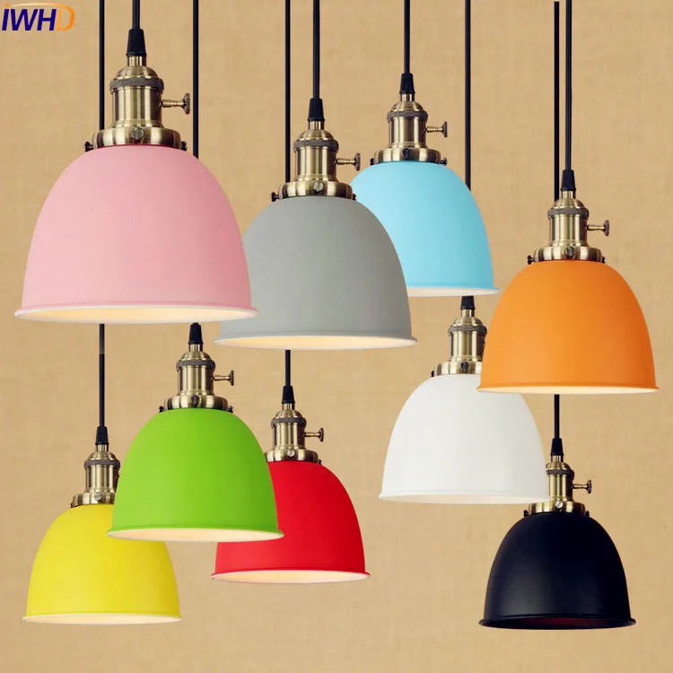 Новый цветной винтажный подвесной светильник IWHD светодиодный в американском