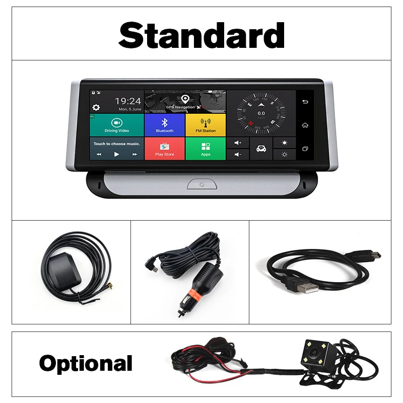 AfmoDVR регистраторы 8 дюймов сенсорный экран Android 4 г/wi fi с gps навигации двойной