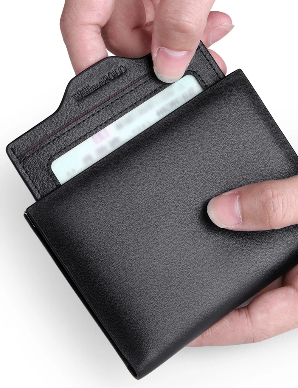 WilliamPOLO Wallet Men Genuine Leather Bifold Wallet Brand Fashion Short Design Purses Male Gift ID Credit Card Holder Purses