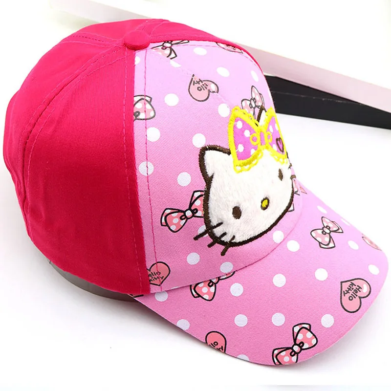 Детские кепки с рисунком hello kitty, спортивная бейсбольная кепка с вышитыми буквами, Детская уличная Кепка KT - Цвет: B