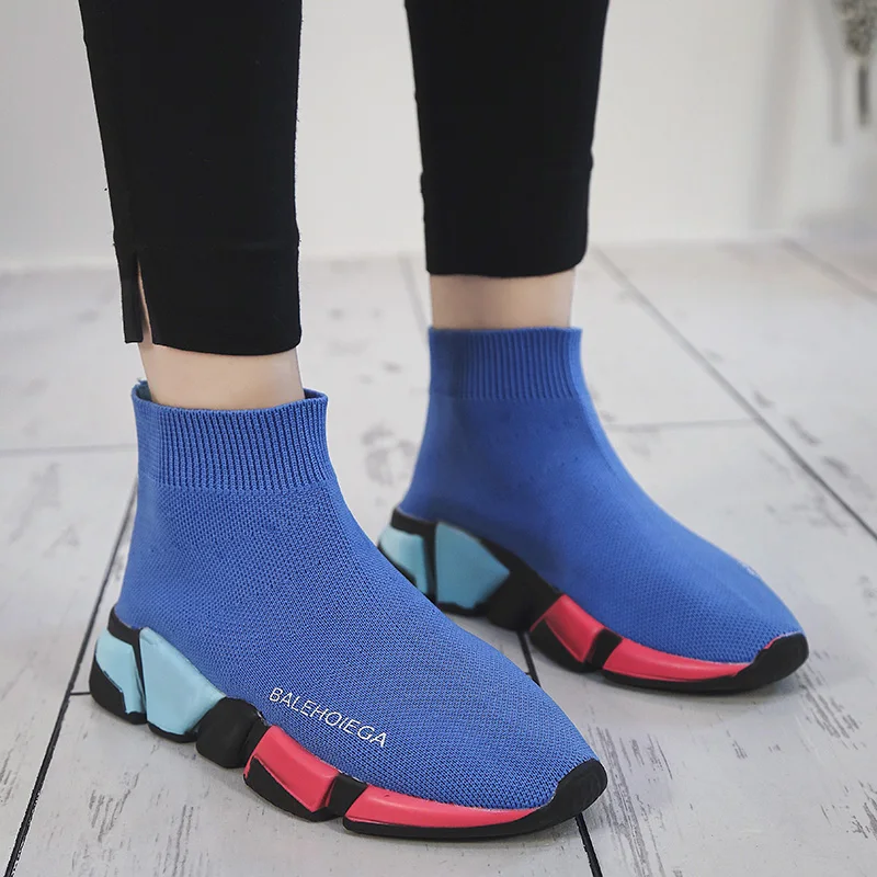 Новые модные туфли 2018 Лето ComfortLightweight Эластичные носки обувь моды свежий и