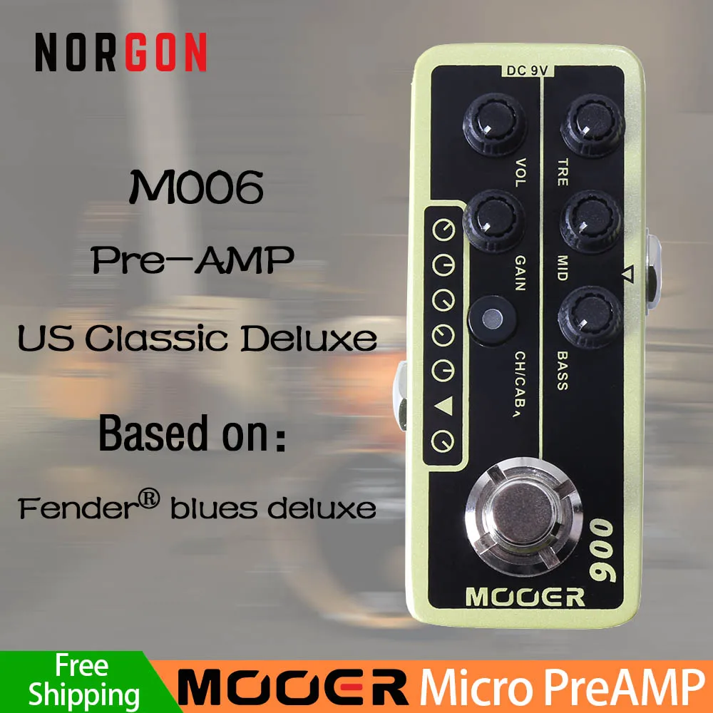 M006 Mooer предусилитель электрогитары педаль эффектов задержка реверберации аксессуары с высоким коэффициентом усиления бас микро Ампер симулятор Двойные каналы - Цвет: M006