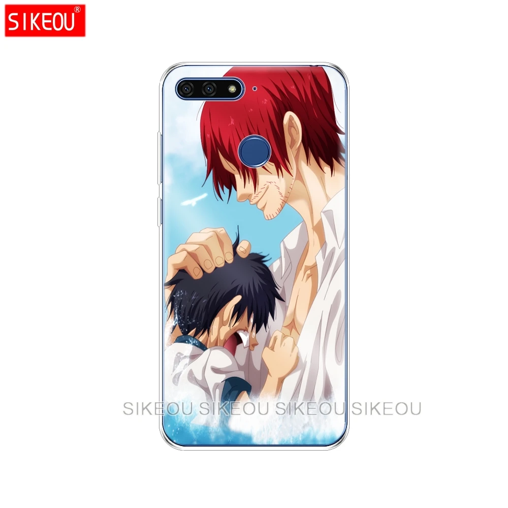 Силиконовый чехол для телефона Huawei Honor 7A PRO 7C Y5 Y6 Y7 Y9 2017 2018 Prime One Piece Shanks аниме Red Hair |