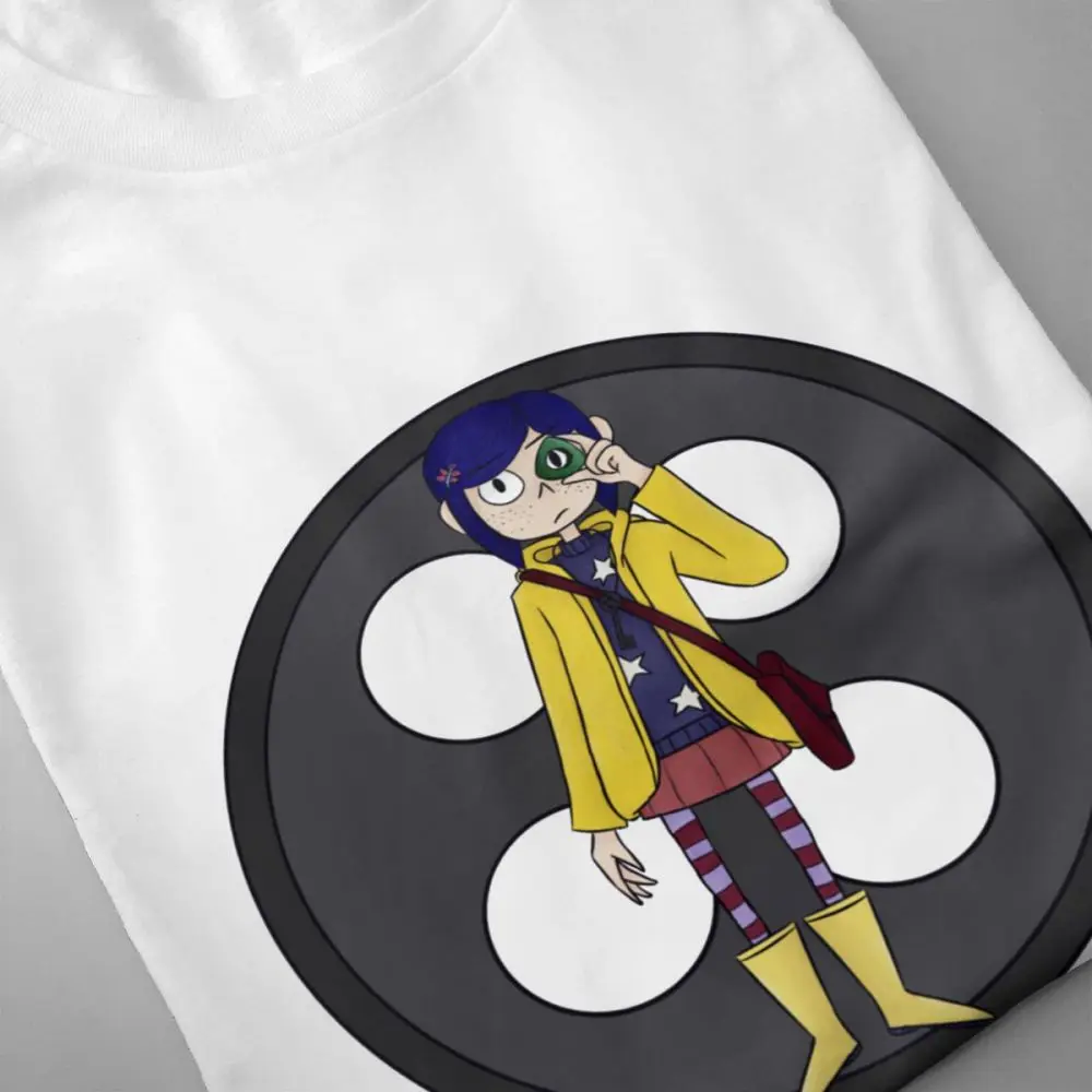 Coraline футболка для человека мультфильм Homme Tee рубашка с круглым воротником