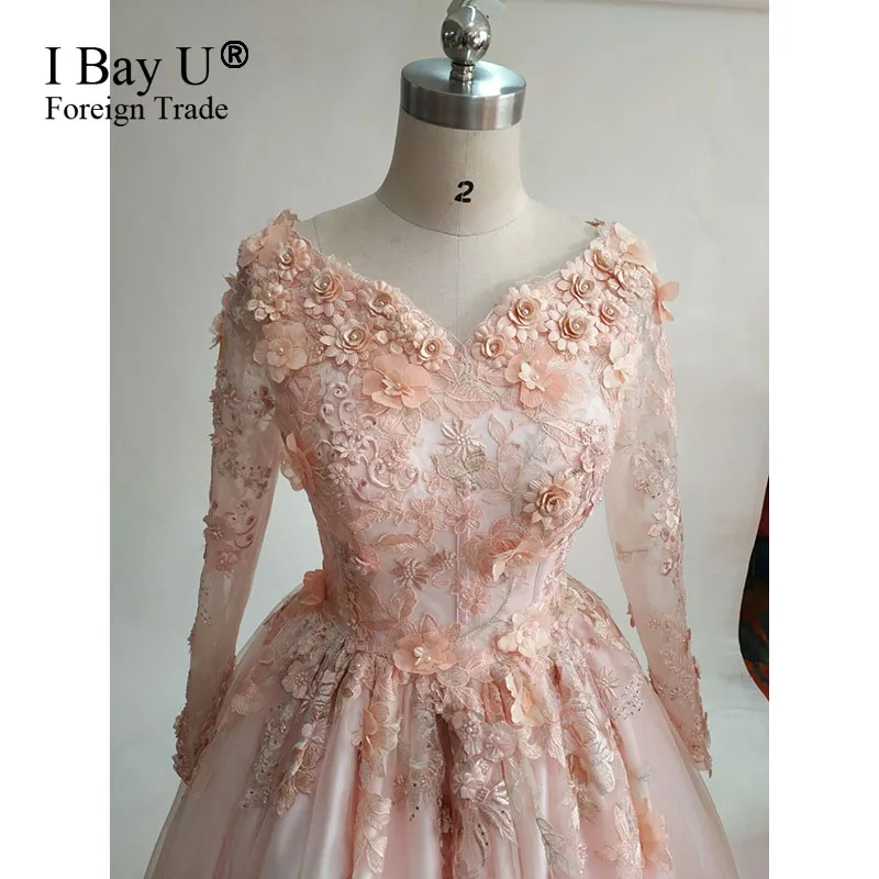 

Luxury Pearl Lace Long Sleeve Evening Dresses Muslim Evening Dress Vestidos De Luxo Arabic Dresses Abendkleider 2020 Prom Gown