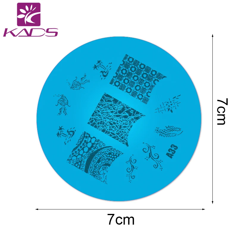 KADS А33 Пляж Дизайн Ногтей Штамповки Рыбы и Кокосовая Пальма Nail Art Польский Плиты DIY