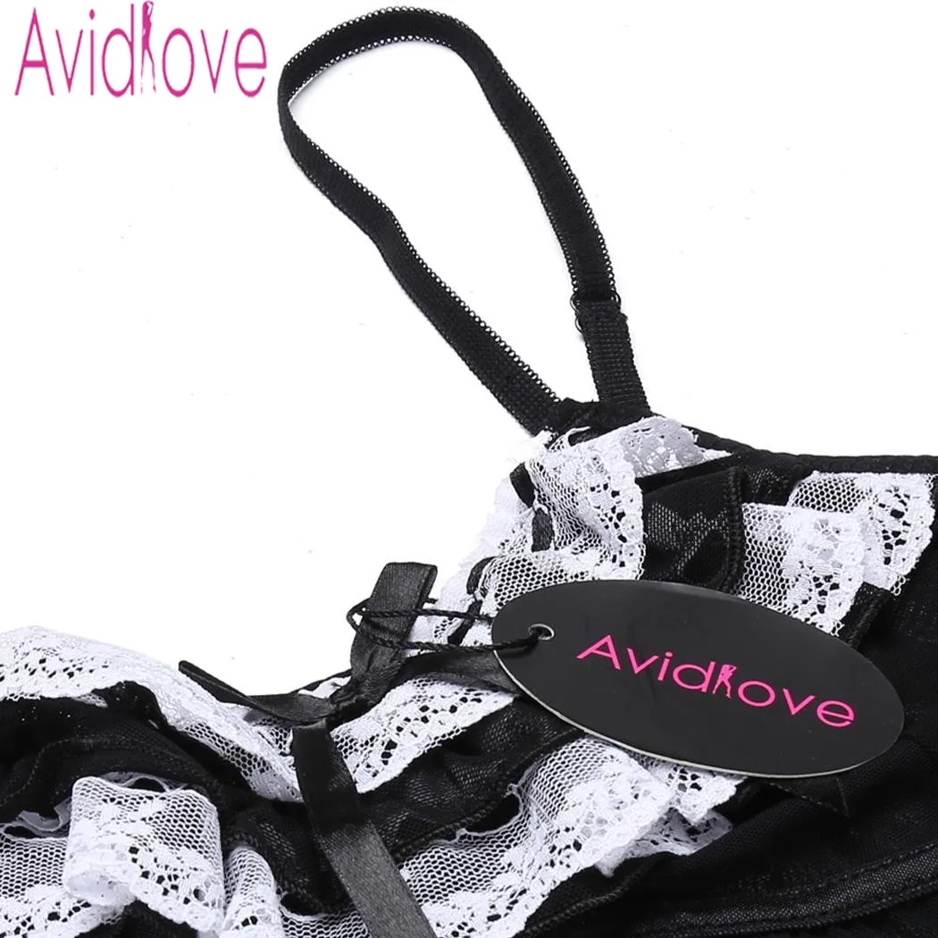 Avidlove сексуальное нижнее белье порно с открытой спиной Babydoll платье женское