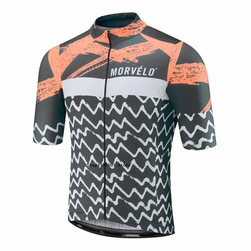 MORVELO AAA Качество мужские велосипедные Джерси и шорты на лямках летние с коротким
