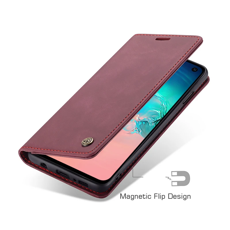 Роскошный Магнитный кожаный чехол для телефона, сумки для samsung S8 S9 S10 Note10 Plus 5G, винтажный флип-чехол для телефона Galaxy A30 A40 A50 A70