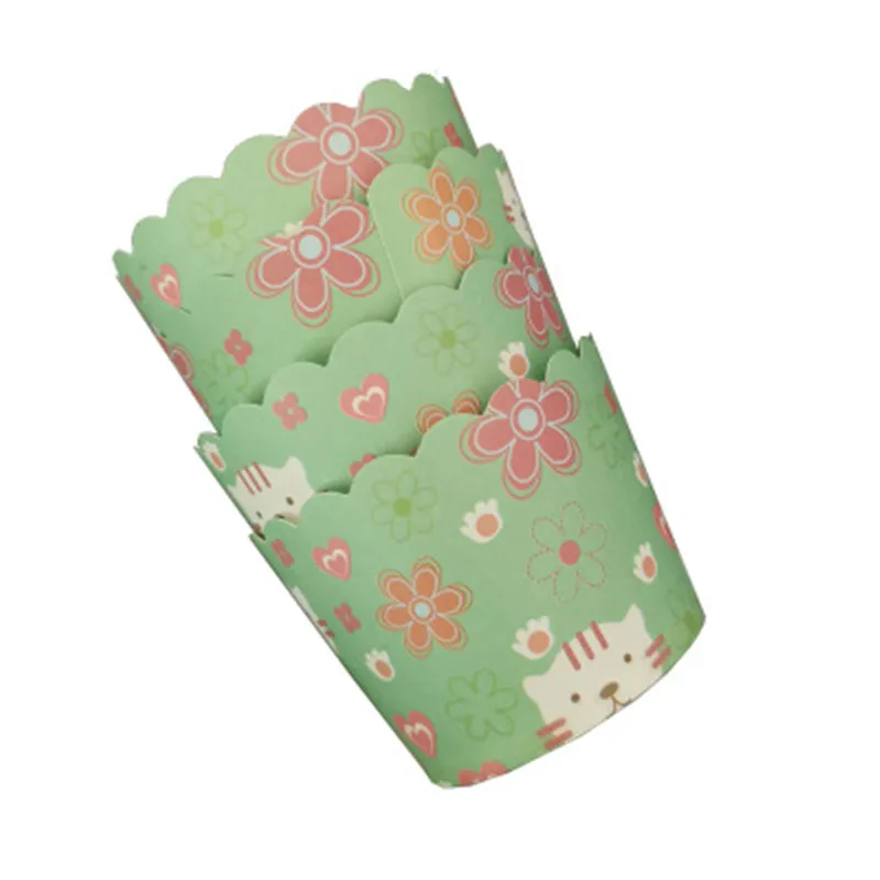50Pcs Flower Cat Muffin Cupcake Paper Cups Oilproof Wrapper Liner Baking Cup Case Wedding Party Caissettes | Дом и сад