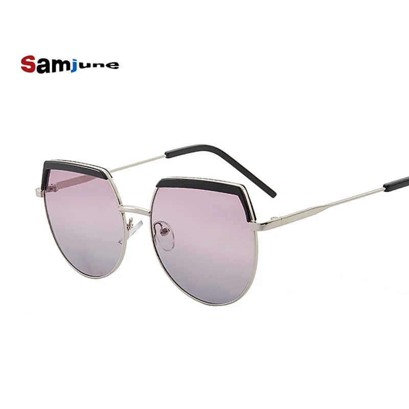 Samjune 2019 новые металлические солнцезащитные очки для бровей нерегулярные круглые