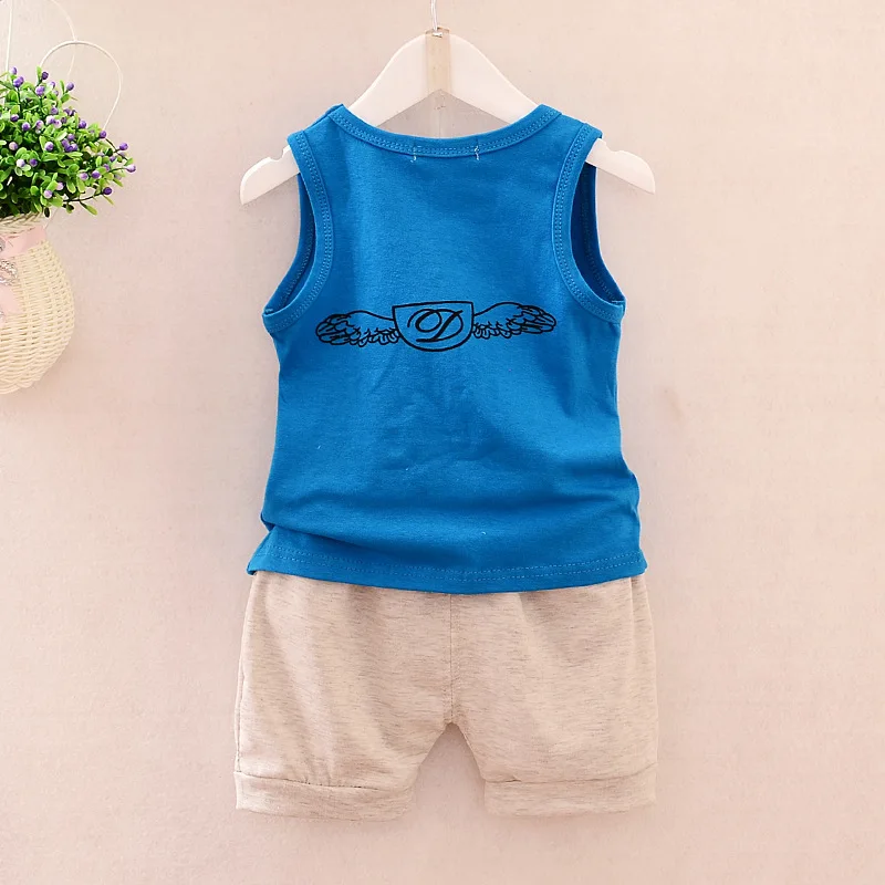 Akexiya 2017 summer boys sets baby Kids Clothes cartoon suit vest 2pcs set toddler clothes Sports children Suit | Детская одежда и