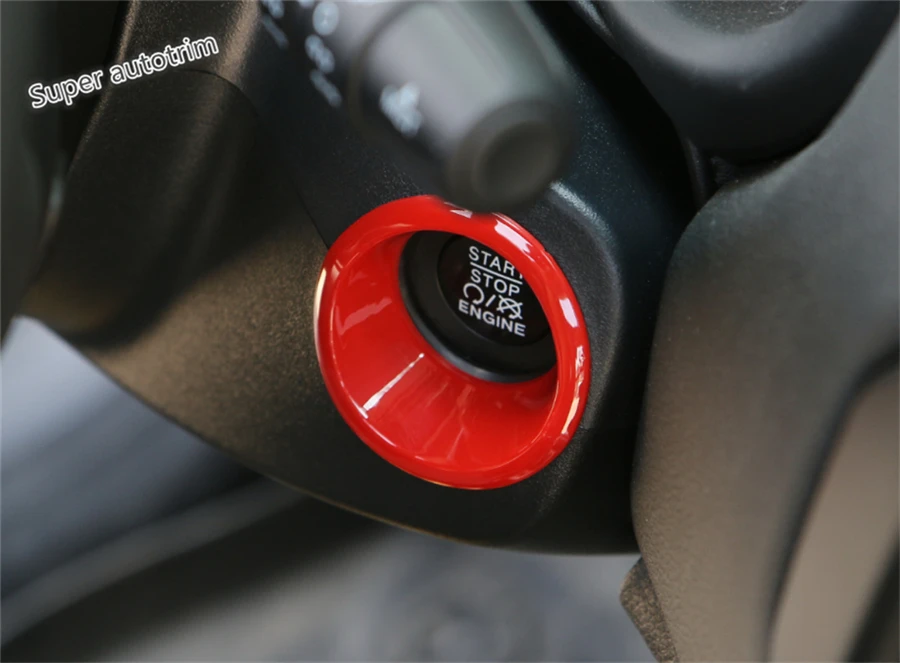 Lapetus Start Stop Engine Push Button Frame Key Ring Cover Trim Accessories Interior For Jeep Compass 2017 - 2020 ABS | Автомобили и