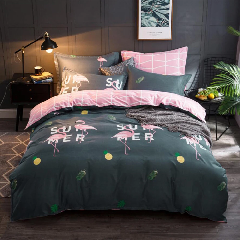 Удобный комплект постельного белья для взрослых 4 x хлопок 200*230 см набор простыня