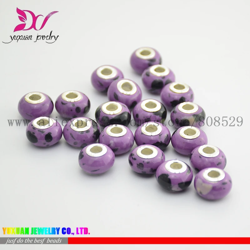 16 мм штамп Бусины с большим отверстием Подвески подходят для ювелирных браслетов