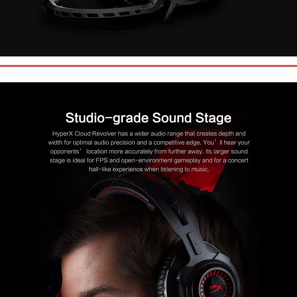 Игровая гарнитура kingston HyperX Cloud Revolver черные наушники с микрофоном