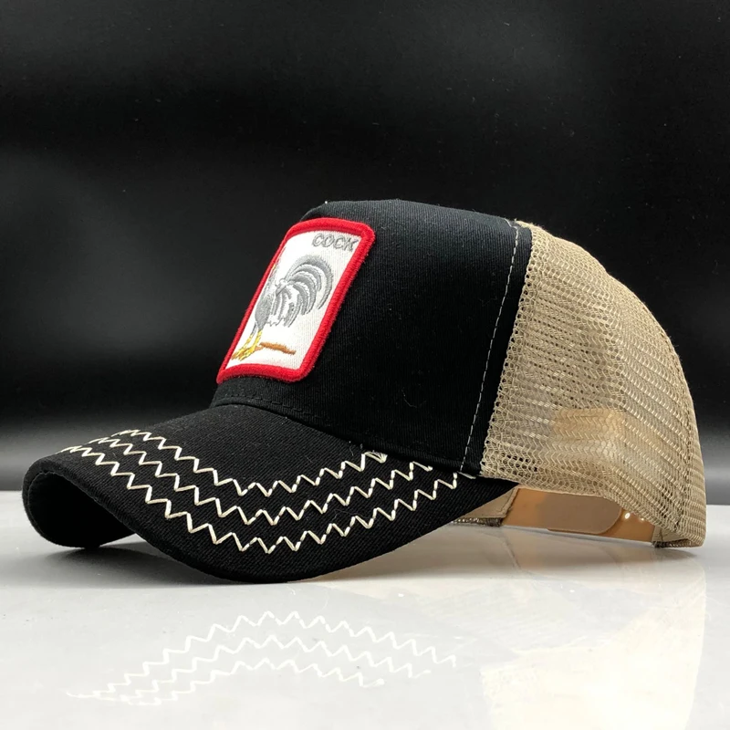 Бейсболка для мужчин и женщин летняя сетчатая бейсболка с вышивкой косточками
