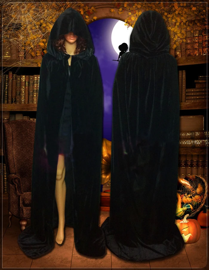 Готический плащ с капюшоном Wicca Robe Witch Larp накидка для женщин и мужчин костюмы на