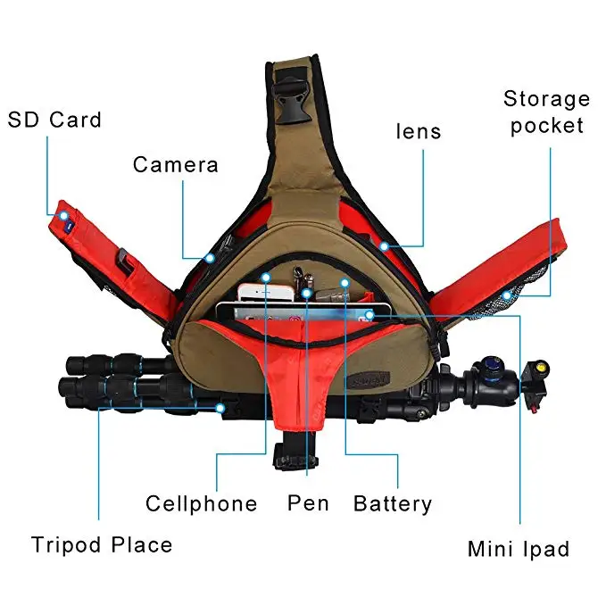 Водонепроницаемая дорожная маленькая сумка CADEN для камеры DSLR на плечо с