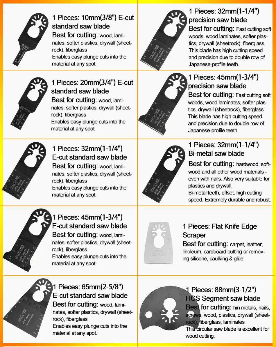 10 шт. E-cut быстрое изменение пилы для осциллирующих инструментов как Fein Dremel ТЧ с