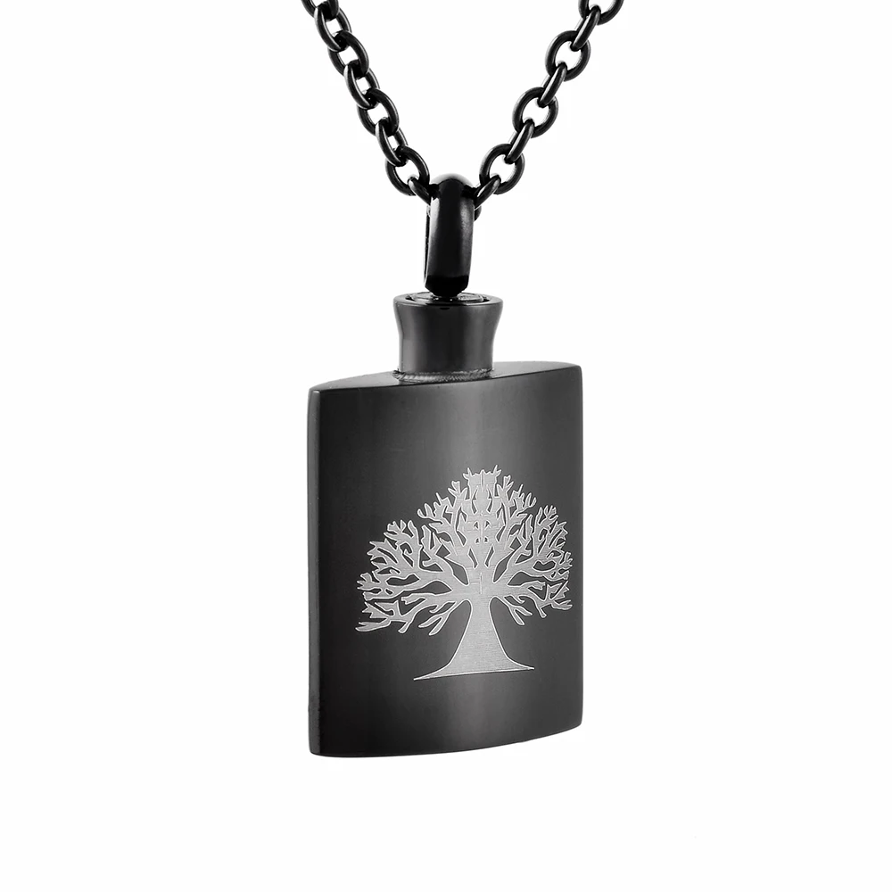 

IJD9803 Tree of Life Stainless Steel Cremation Souvenir Pendant Ash Urn Cinderella Engravable Keepsake Memorial Necklace Jewelry