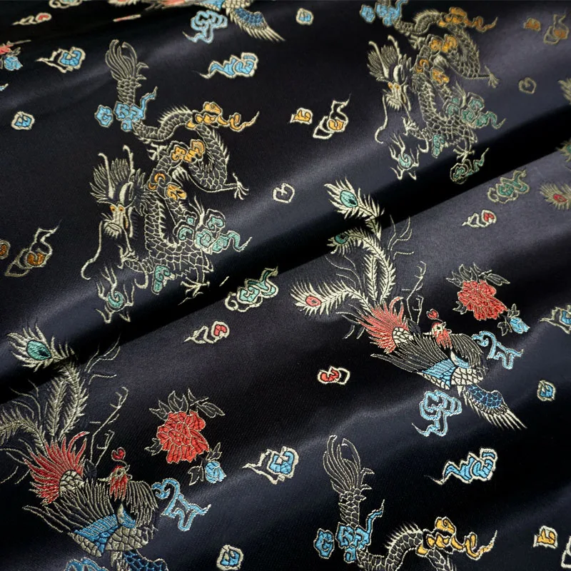 90cmx 100cm Metallic Jacquard Brocade Fabric, dragon pattern 3D jacquard yarn dyed fabric for Womens Coat Dress Skirt