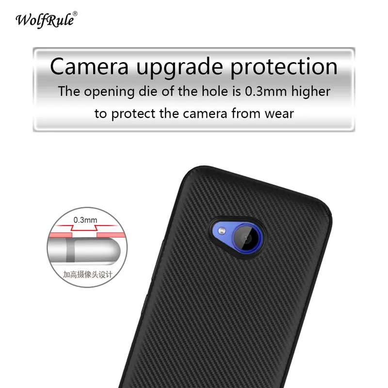 WolfRule sFor Case HTC U11 Life Cover Luxury Full Protection Carbon Fiber Brushed Soft TPU For |