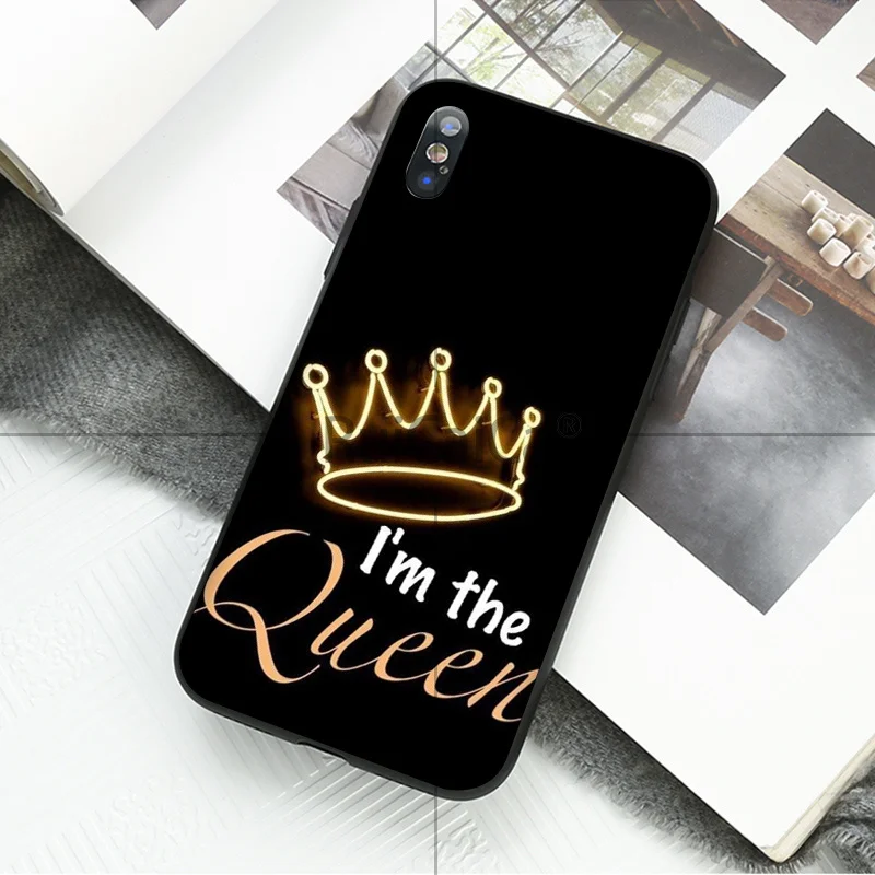Мягкий чехол для телефона Ruicaica Love Queen and princess на заказ Apple iPhone 8 7 6 6S Plus X XS MAX 5 5S SE XR |